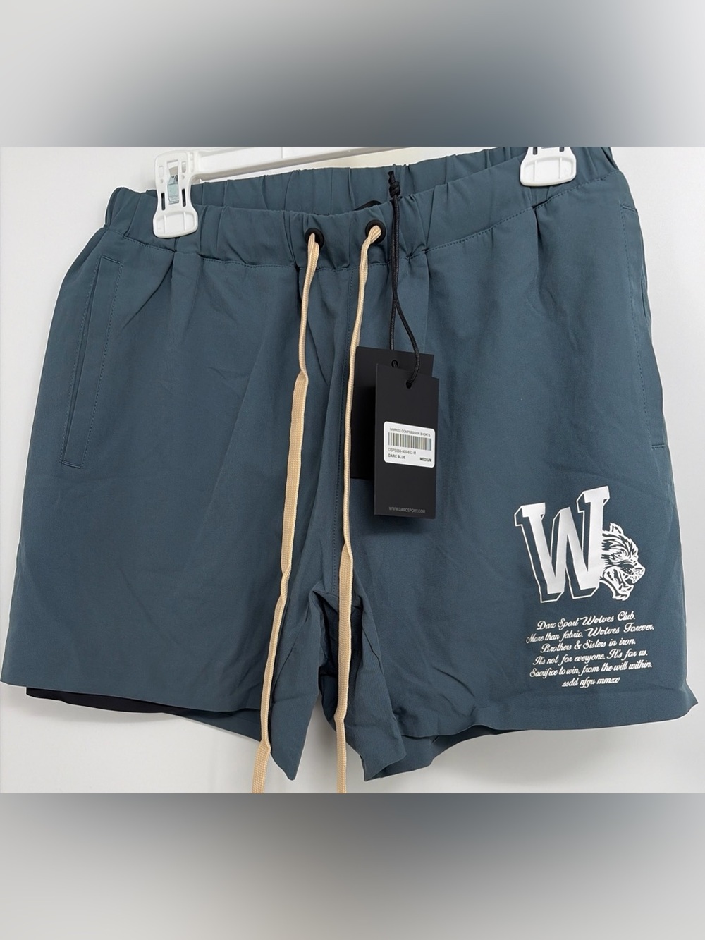 Darc Sport Blue Compression Shorts Drawstring Sz M New 369/1000